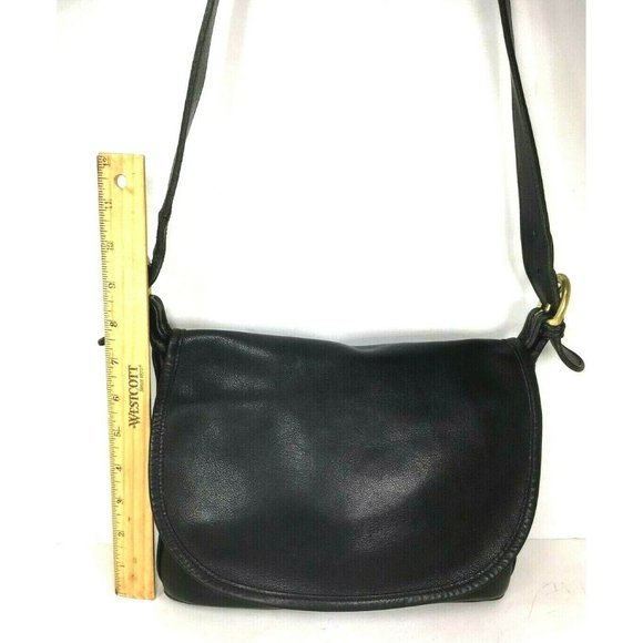 Coach Fletcher 4150 Vintage Black Soft Leather Flap Shoulder Bag - Picture 8 of 12